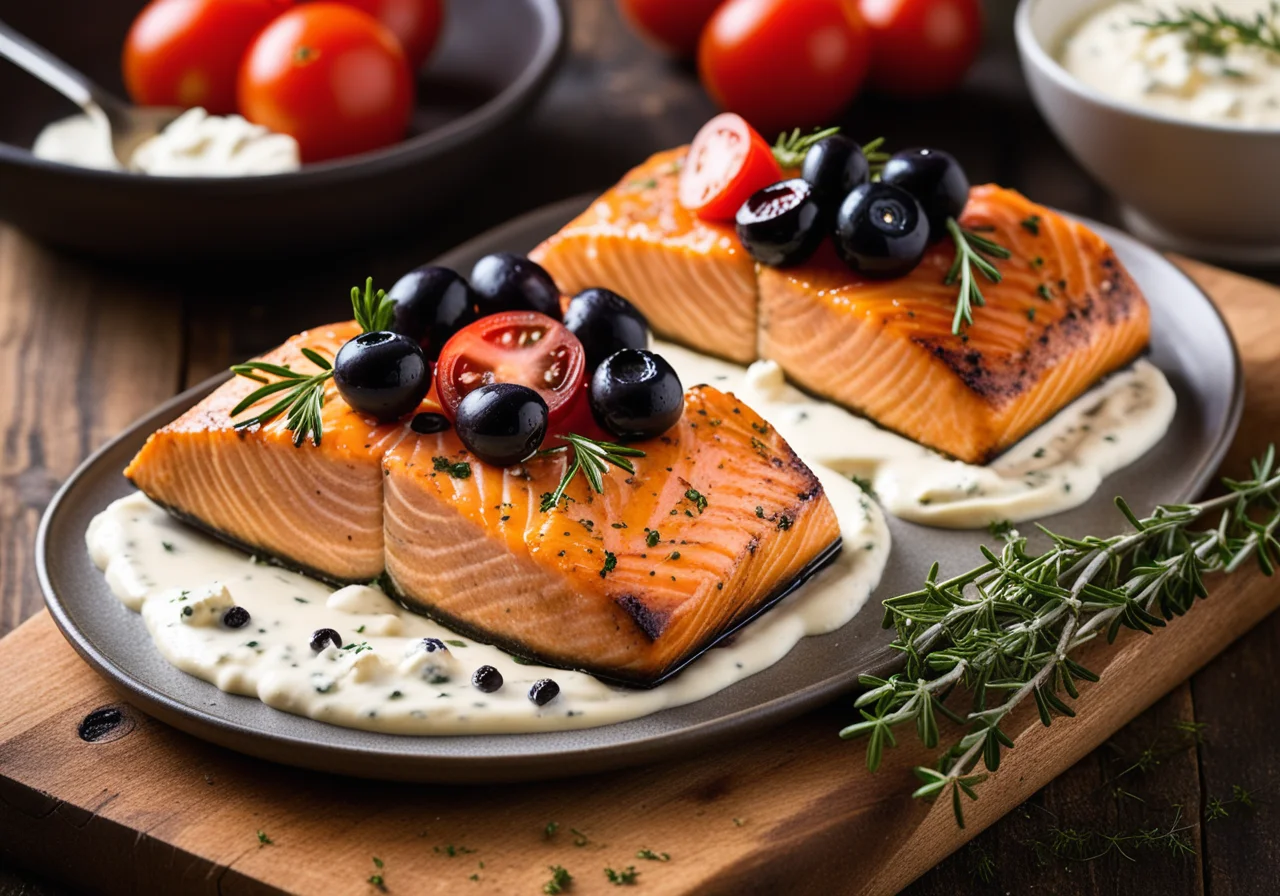 Salmon with Feta from Foil