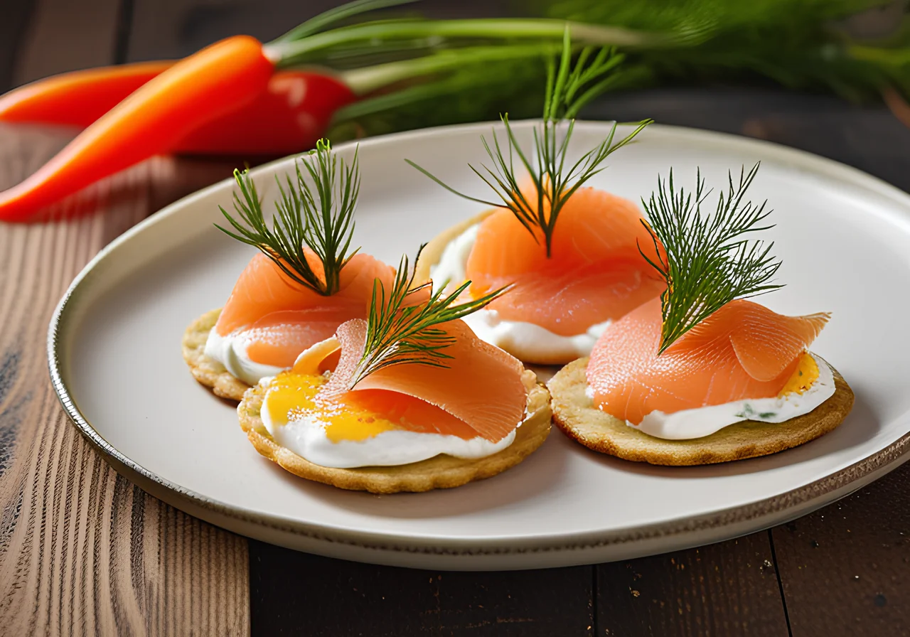 Various Blinis with Champagne