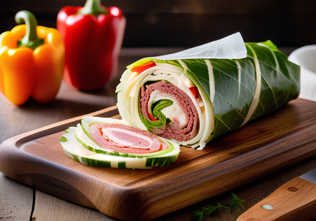 Wraps with Sauerkraut and Salami