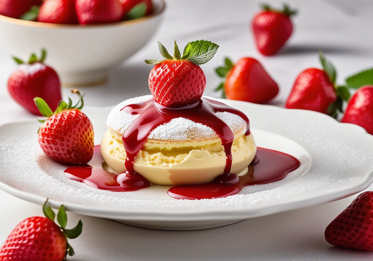 Snowball with Vanilla Sauce