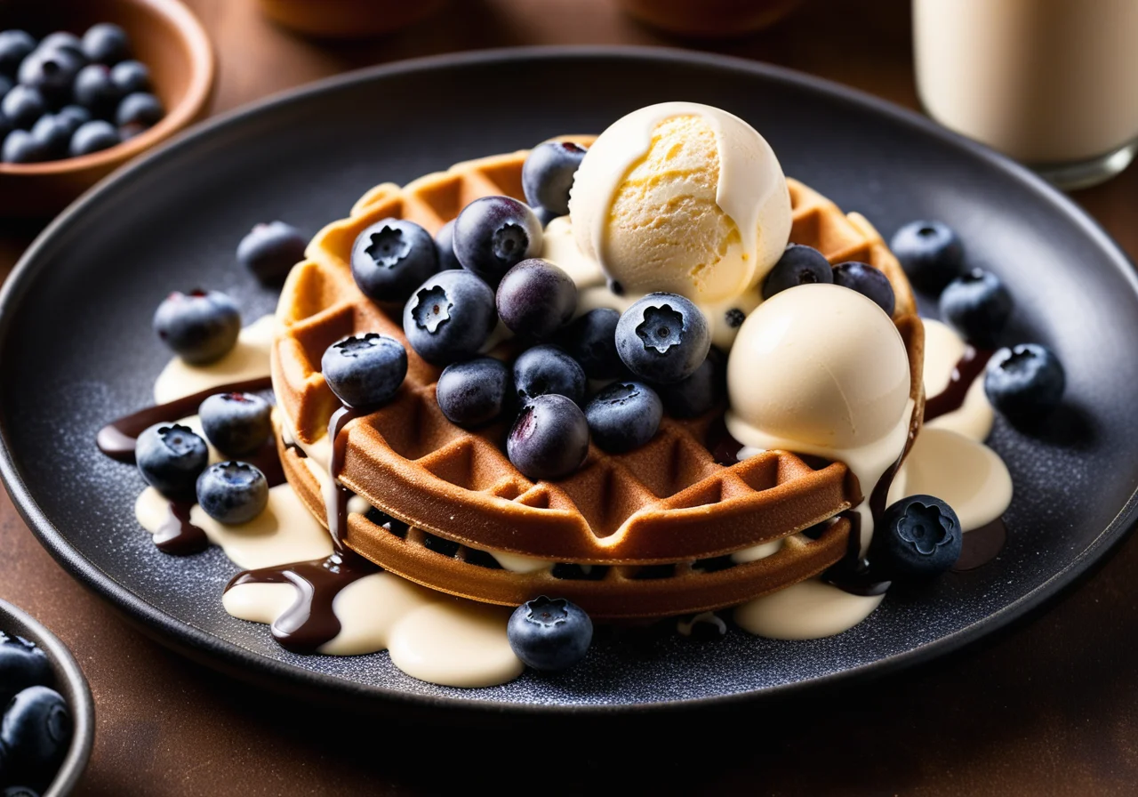 Waffle Ice Cream Dessert