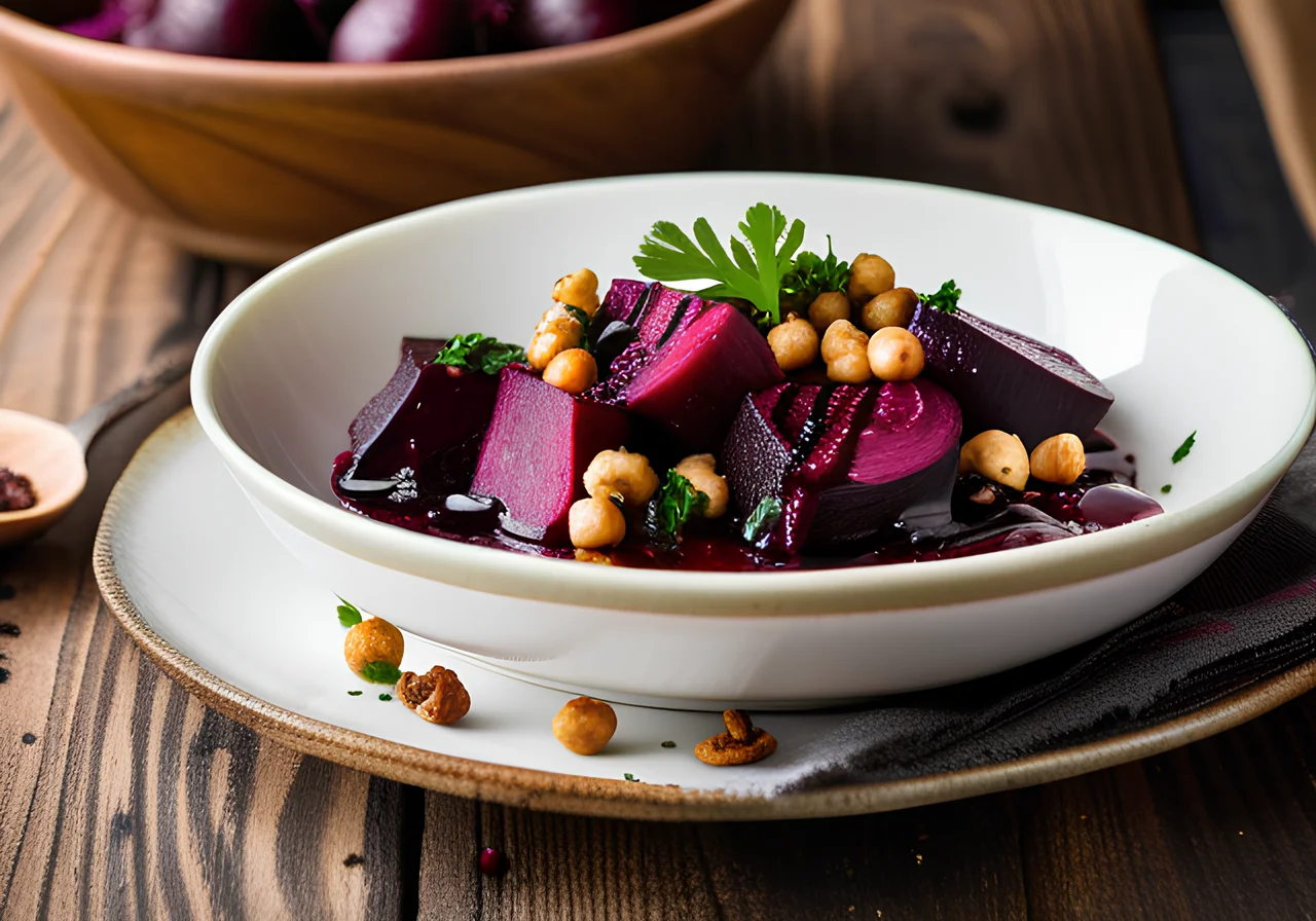 Chickpea Protein Bowl with Beetroot and Walnuts