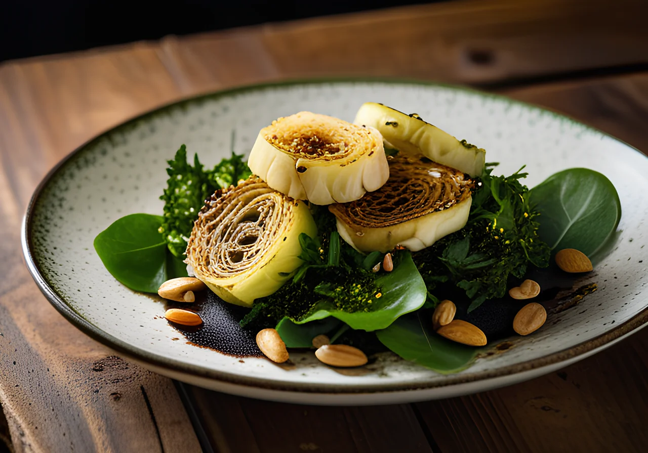 Savoy Cabbage with Pine Nuts and Sesame