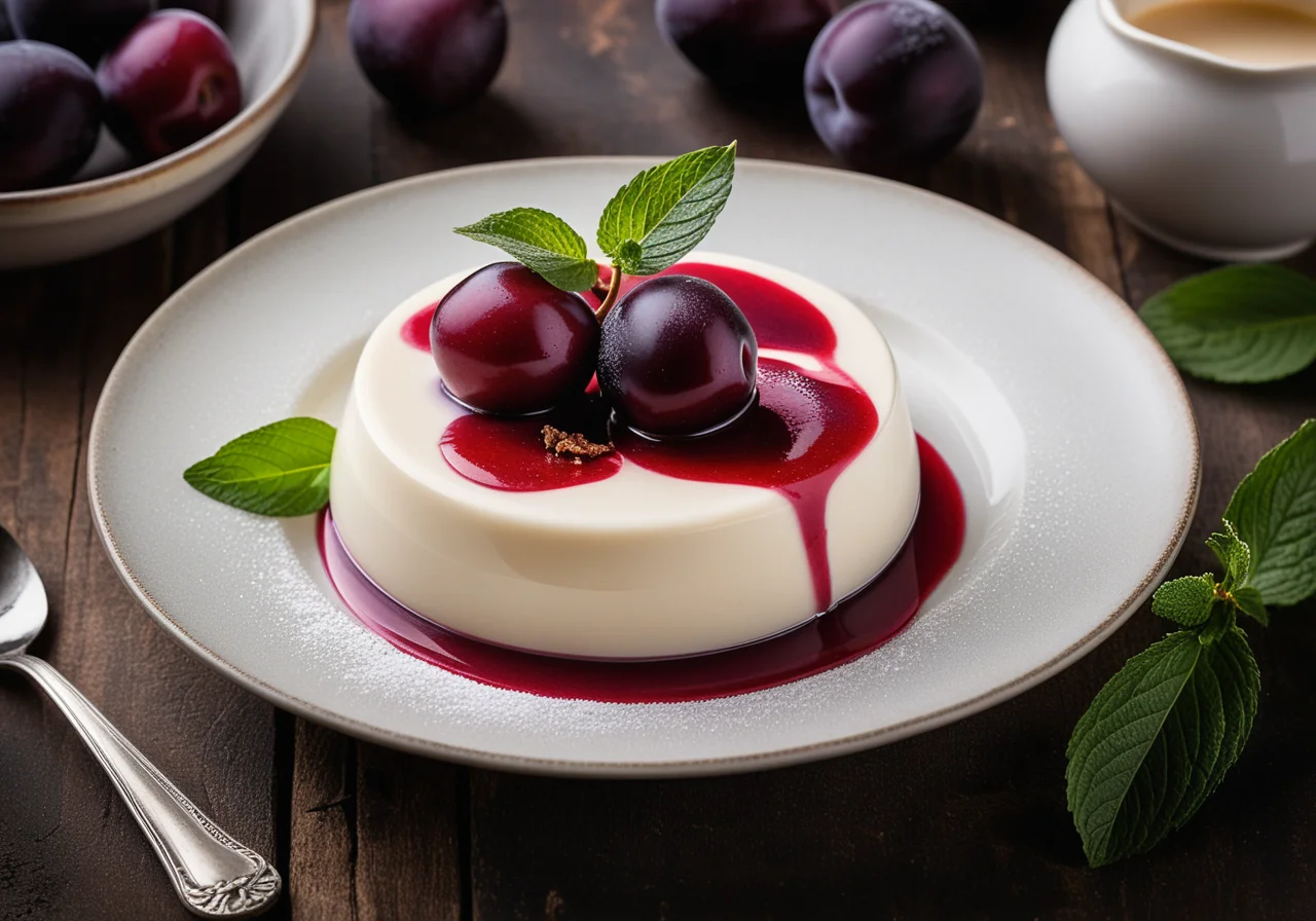 Panna cotta on Fruit Platter
