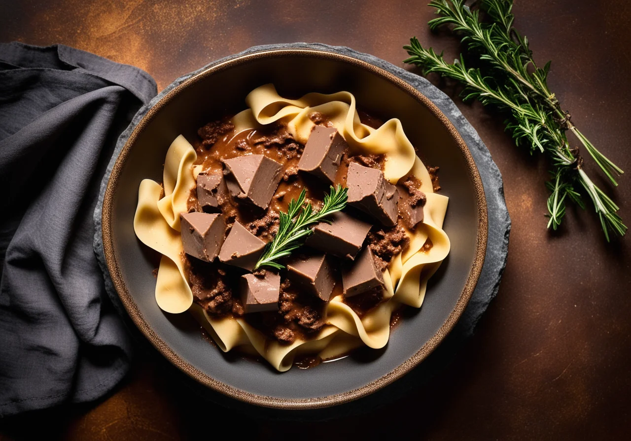 Pasta with Rabbit Chocolate Ragout