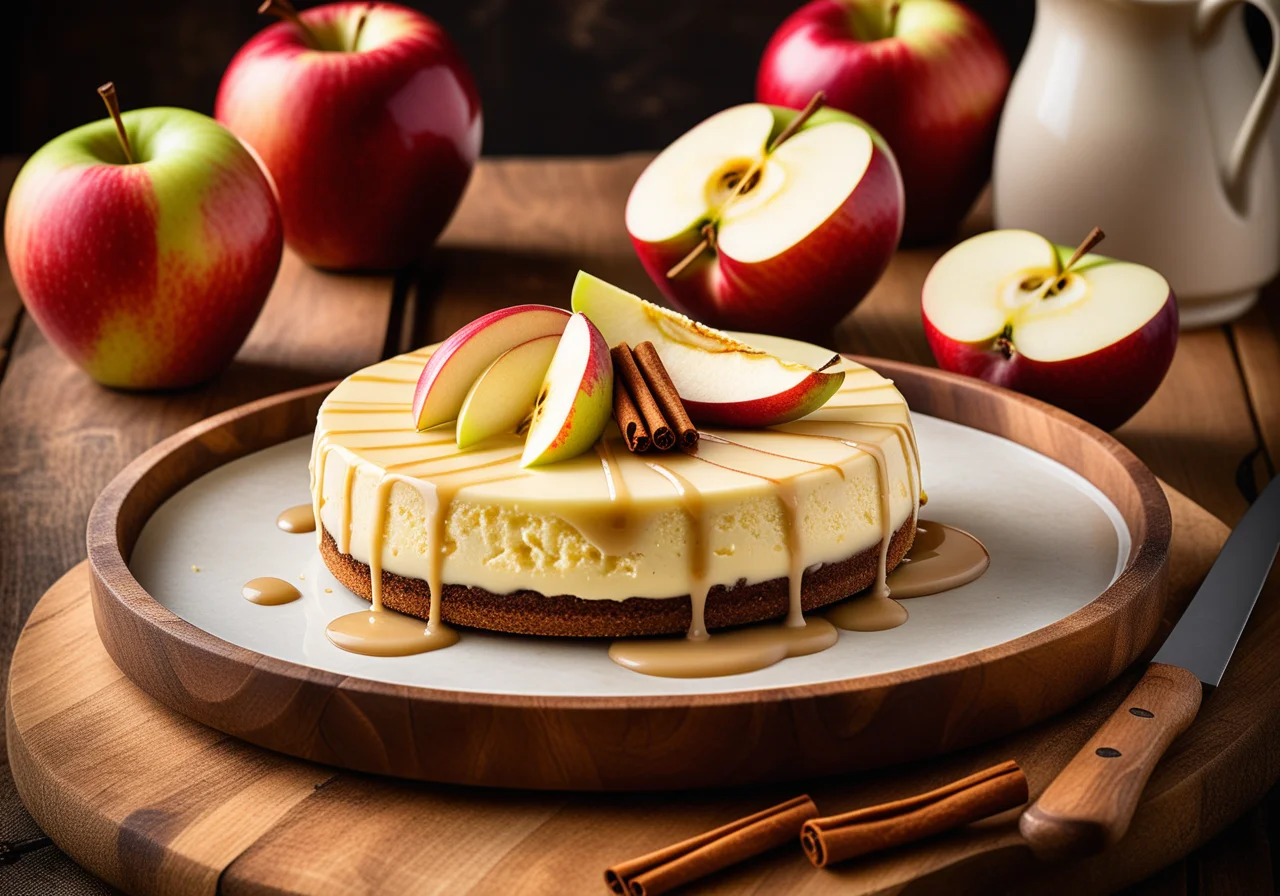 Apple Cheesecake with Crust