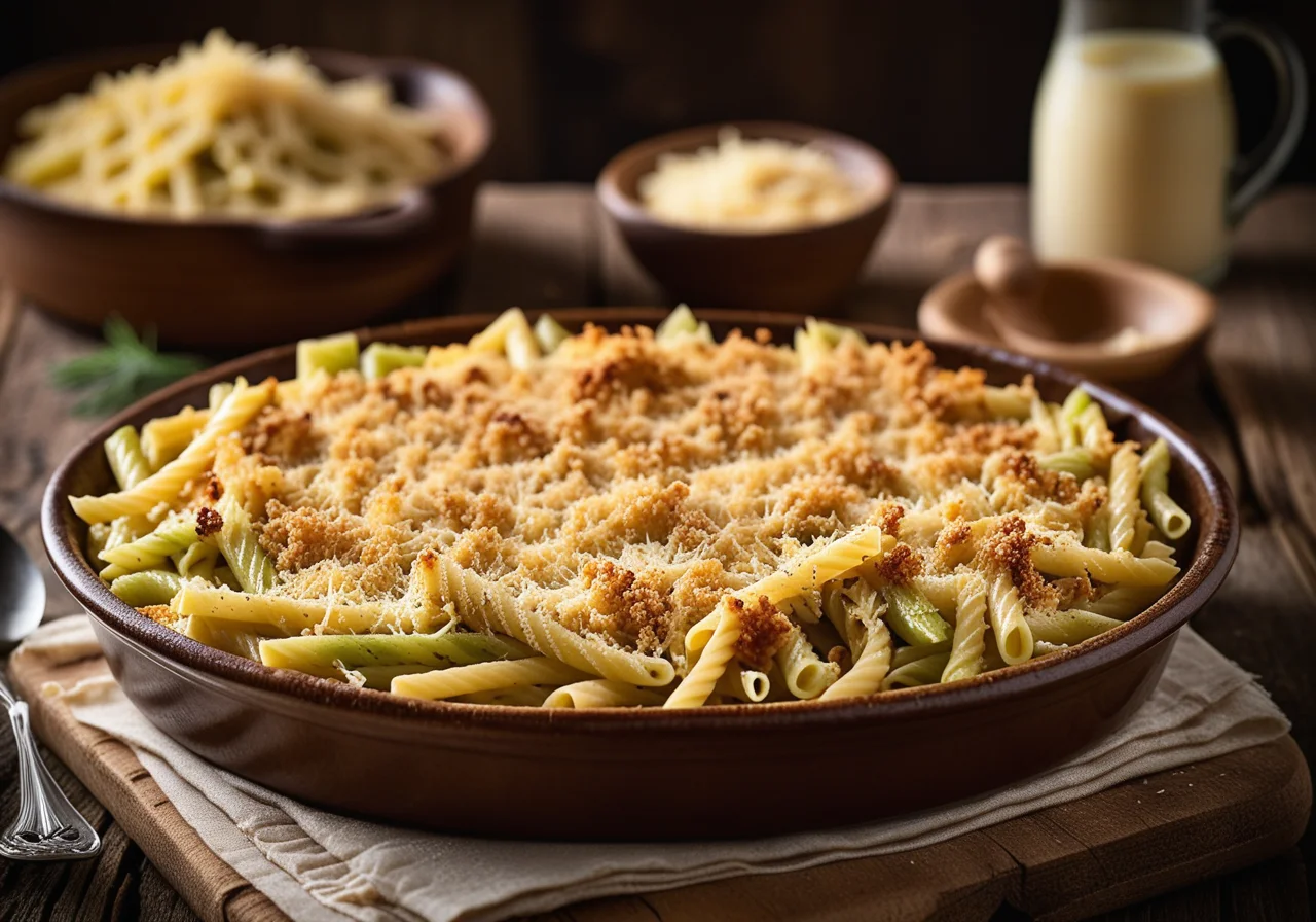 Pasta Leek Gratin