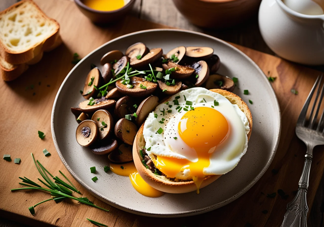 Lost Egg with Mushrooms