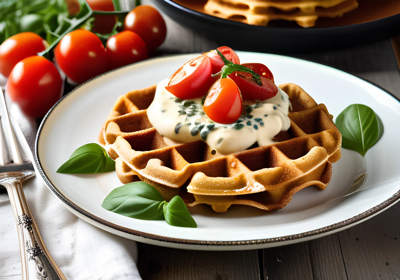 Artichoke Cream on Corn Waffles