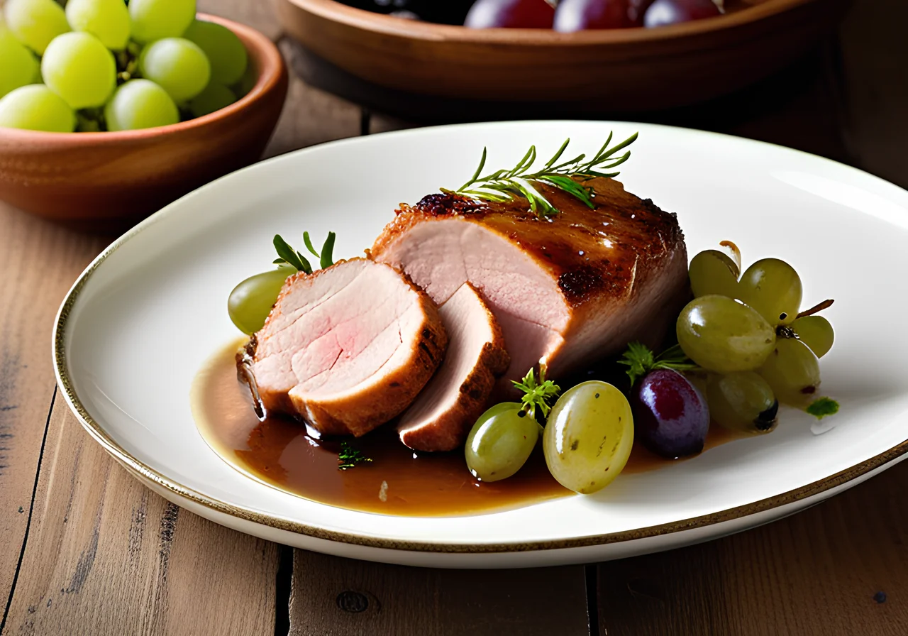 Crispy Pork Roast with Grapes