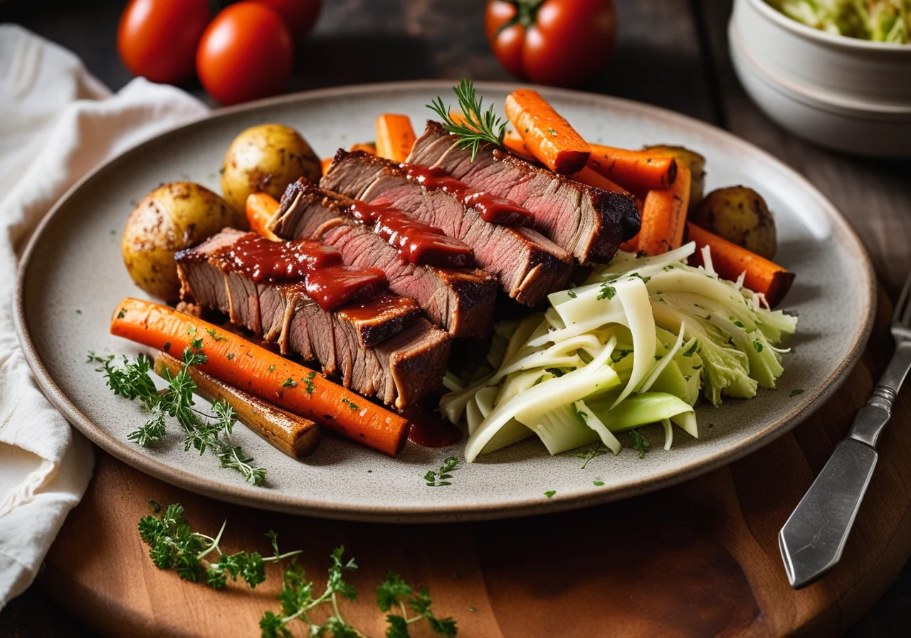 Kassler on Cabbage Vegetables