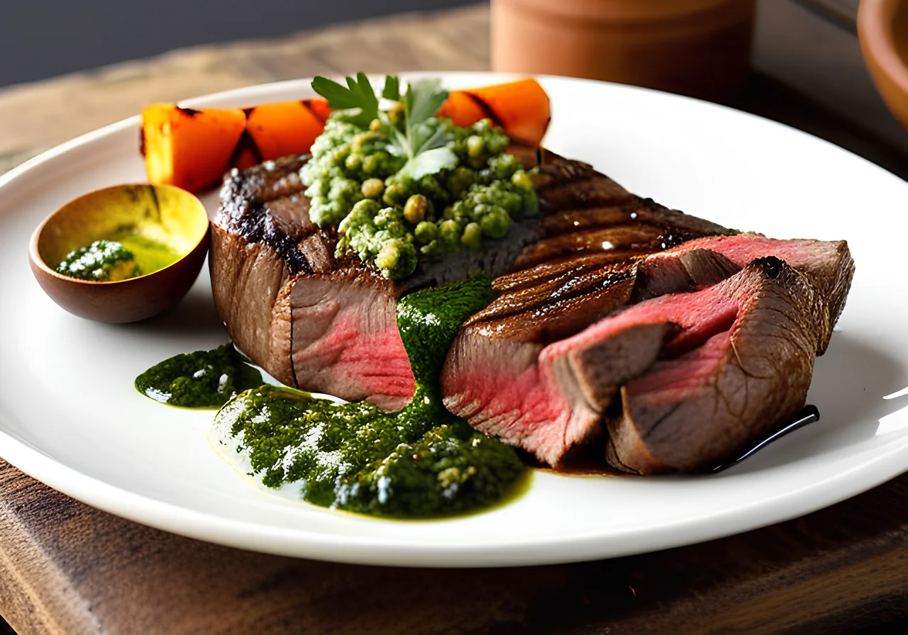 Grilled Beef Steak with Argentine Chimichurri
