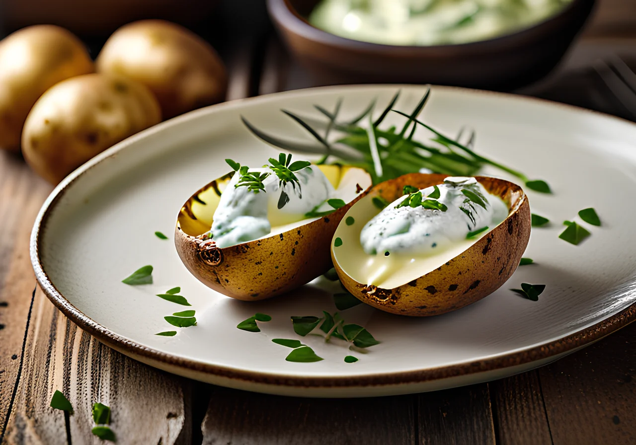 Foil-Wrapped Potato with Herb Quark