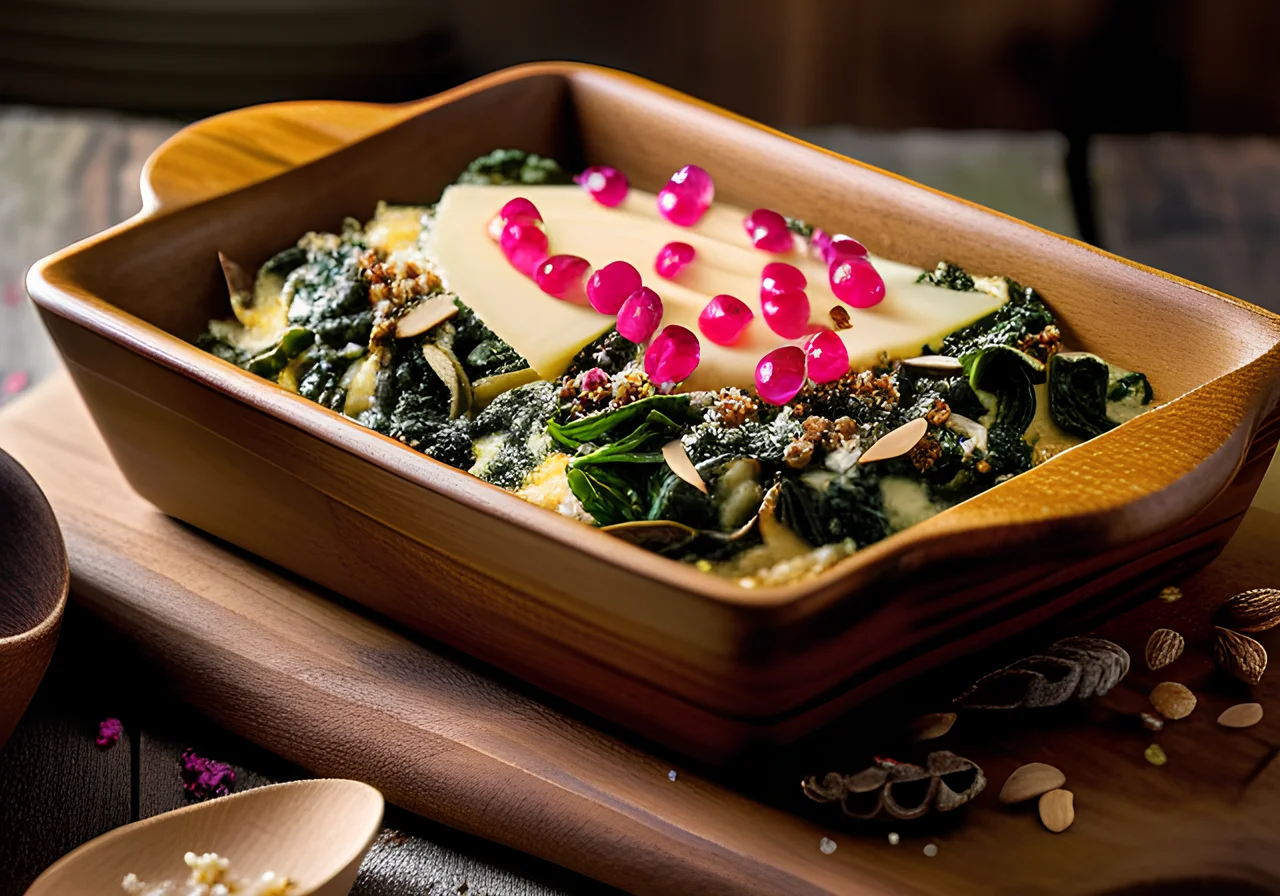 Spinach Gratin with Cheese and Almonds