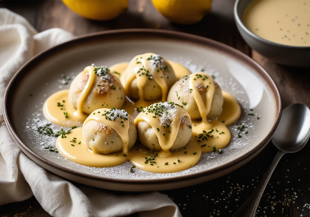 Poppy Seed Butter Dumplings with Prunes