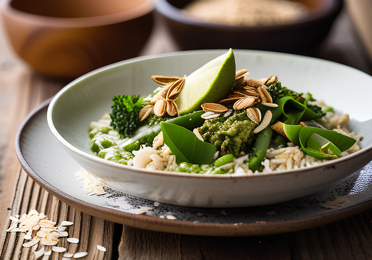 Green Vegetable Curry with Oatmeal