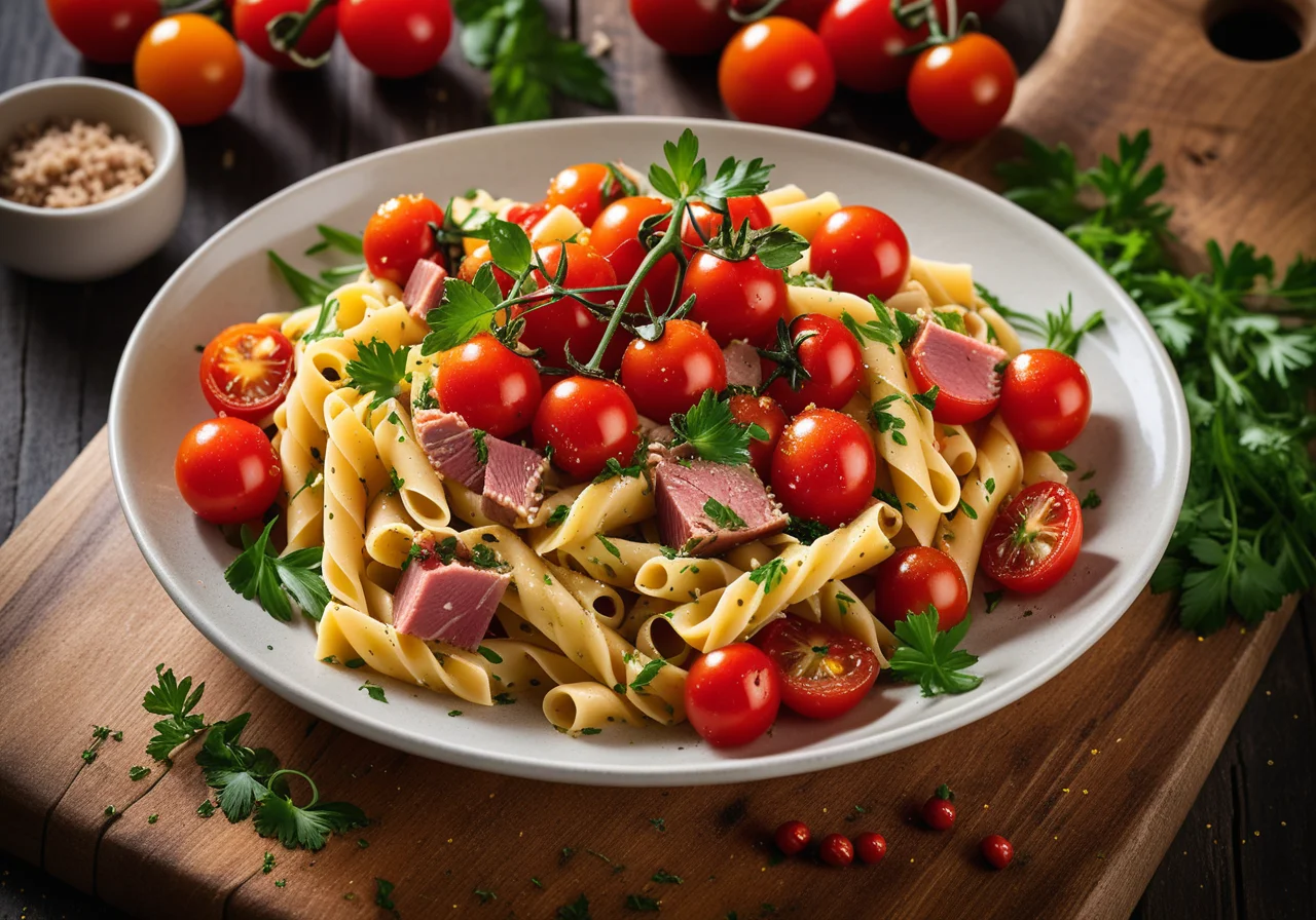 Pasta with Tuna and Cherry Tomatoes
