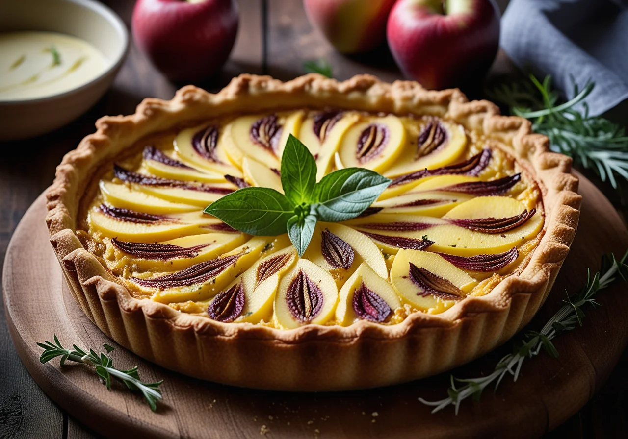 Quiche with Roquefort, Apples and Chicory