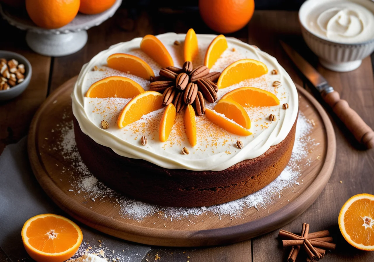 Carrot-Orange Cake with Cream Filling