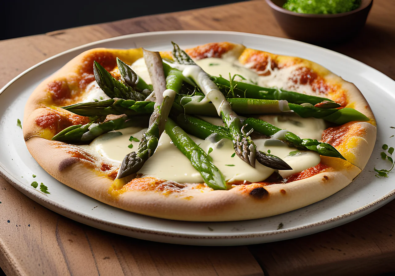 Asparagus and Cheese Pizza