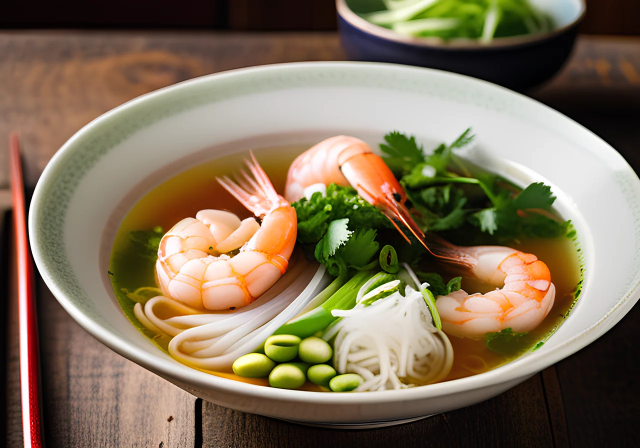 Singapore Noodle Soup with Shrimp