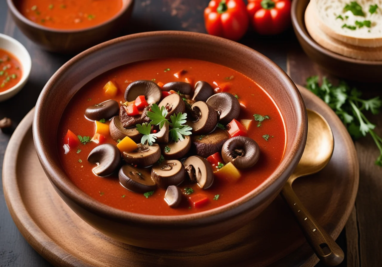 Mushroom and Tomato Goulash Soup