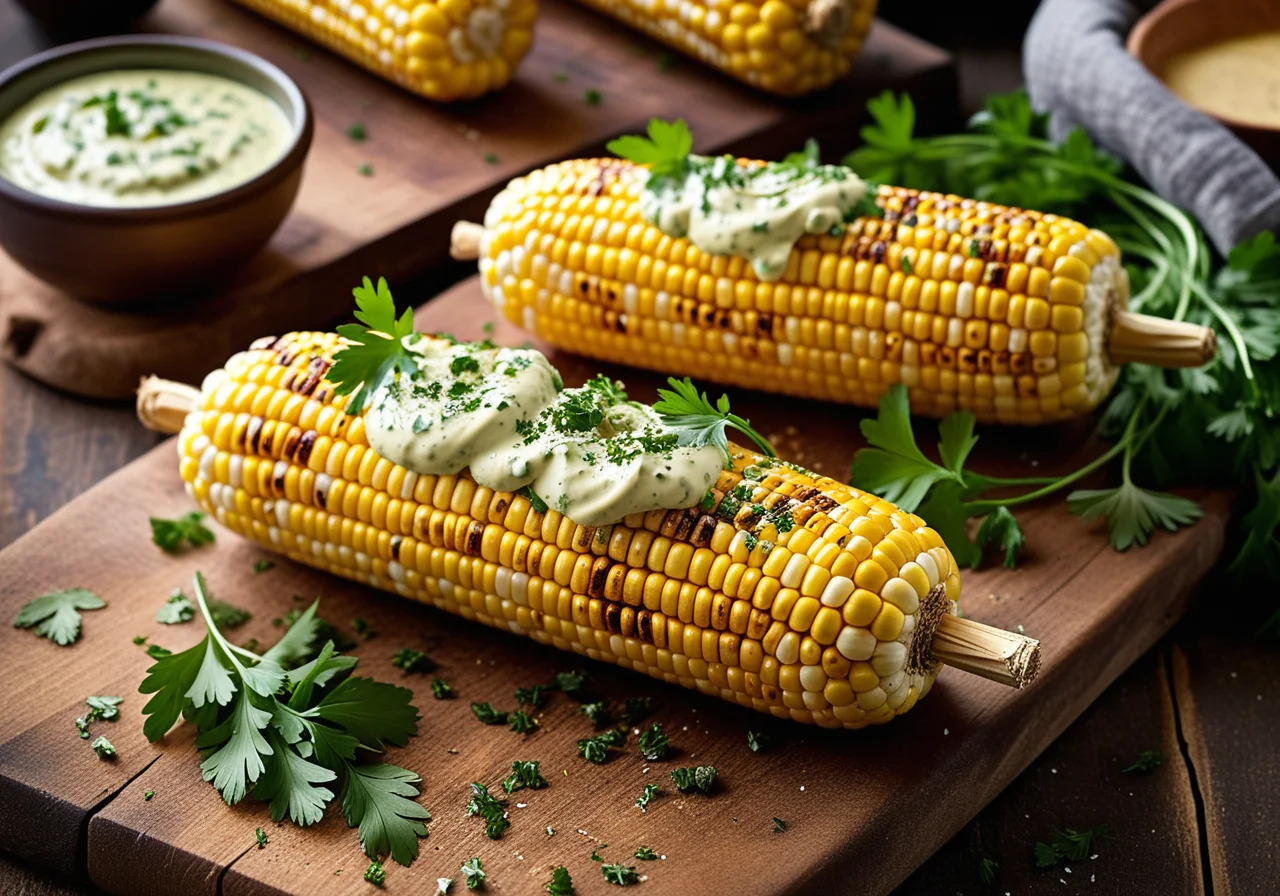 Grilled Corn on the Cob with Herb Butter