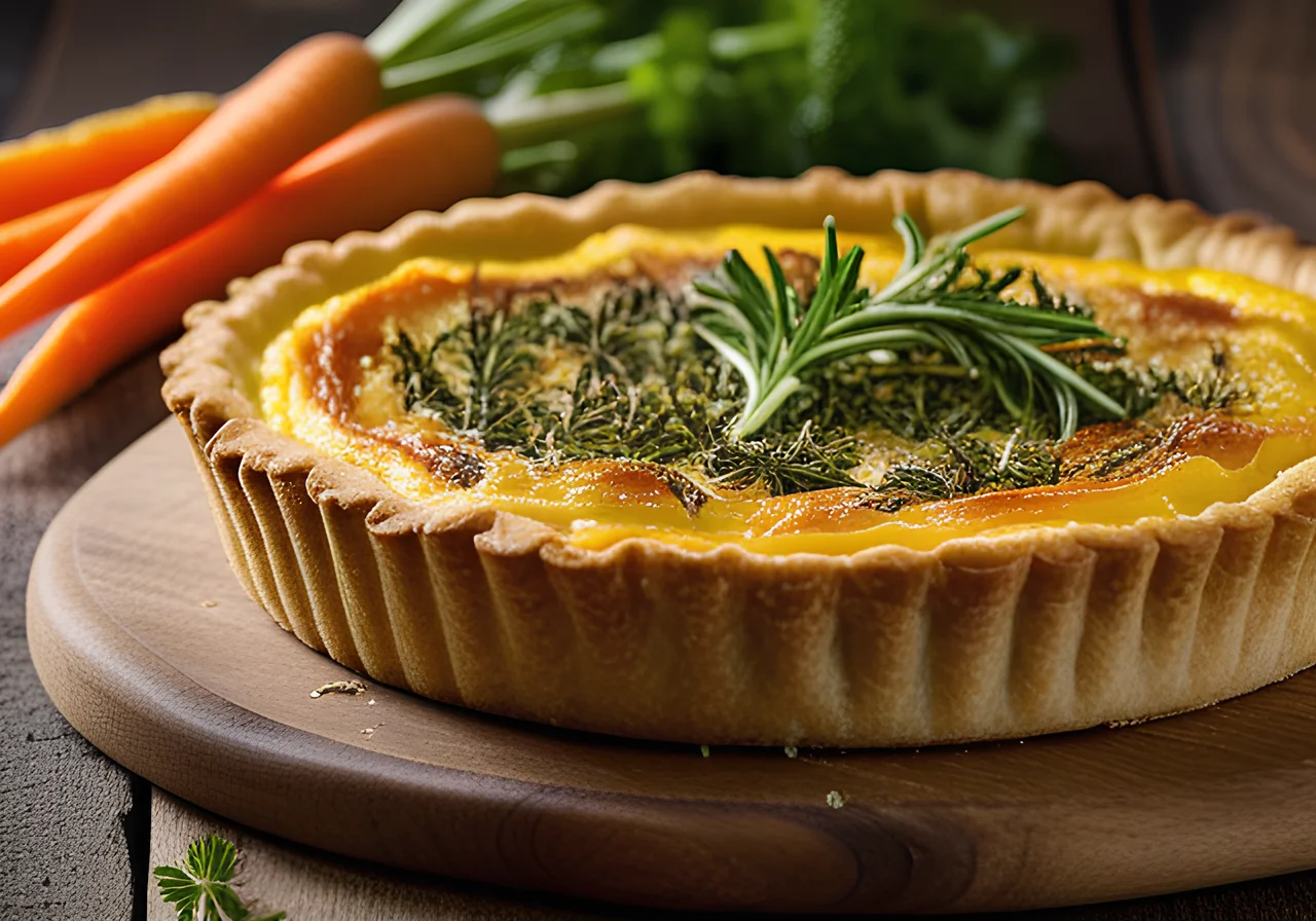Vegetable Quiche with Carrots and Broccoli