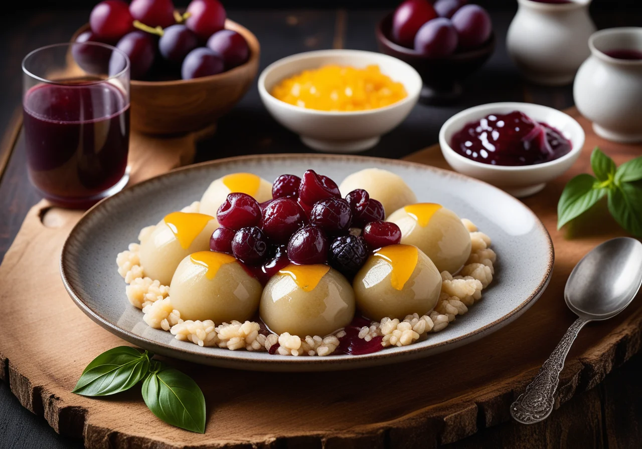 Rice Dumplings with Compote