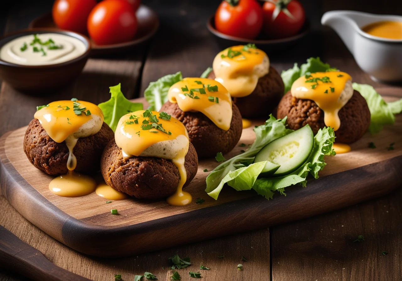 Cheese Pumpernickel Pocket with Meatballs