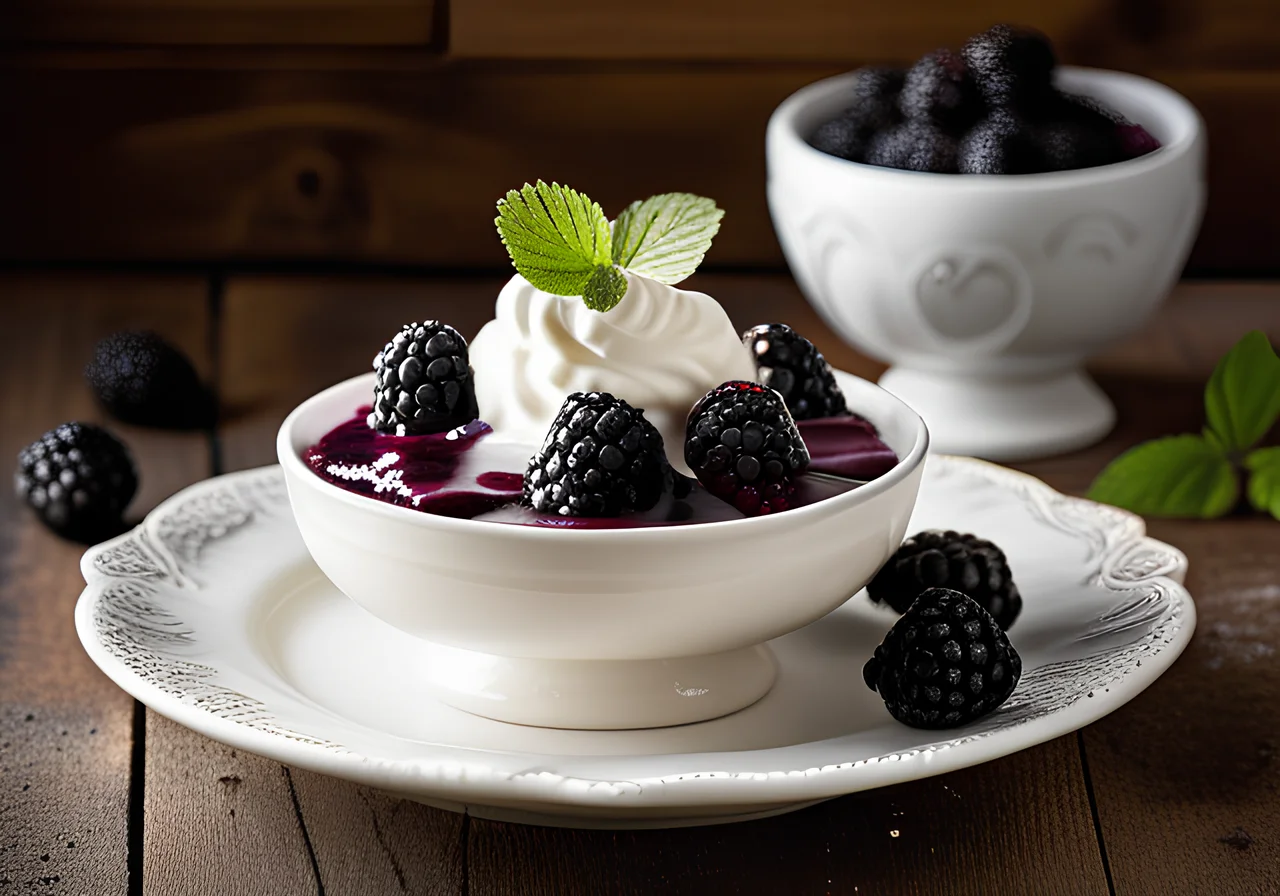 Quark Cream with Blackberries