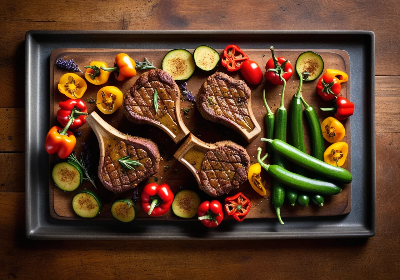 Lamb Chops with Herb Crust and Ratatouille