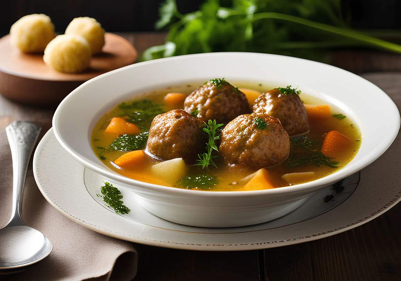 Hearty Vegetable Soup with Meatballs