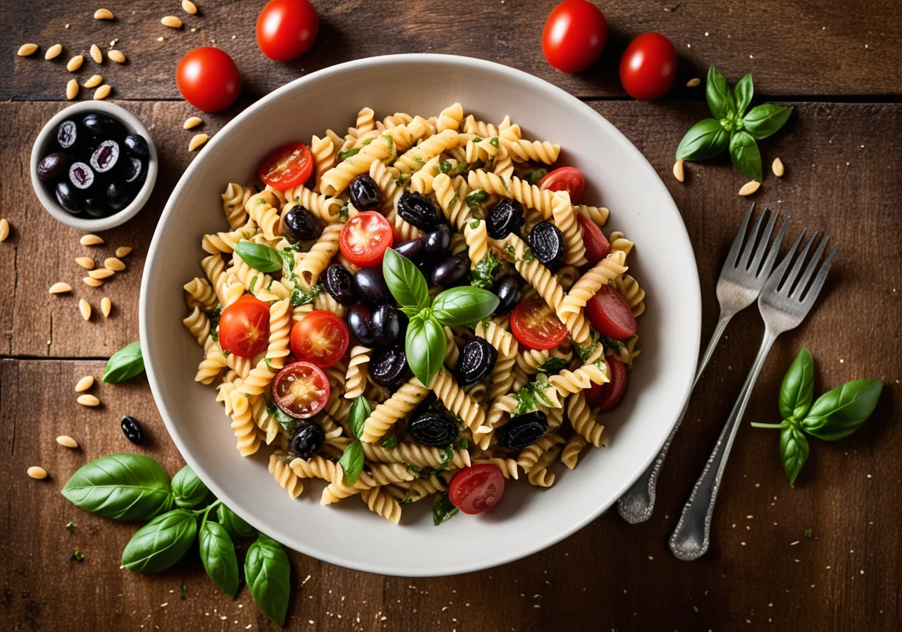 Bandnudeln mit Sardellen und Oliven