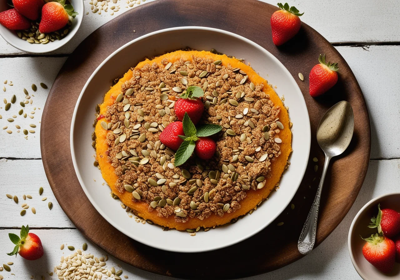 Strawberry-Pumpkin Seed Crumble