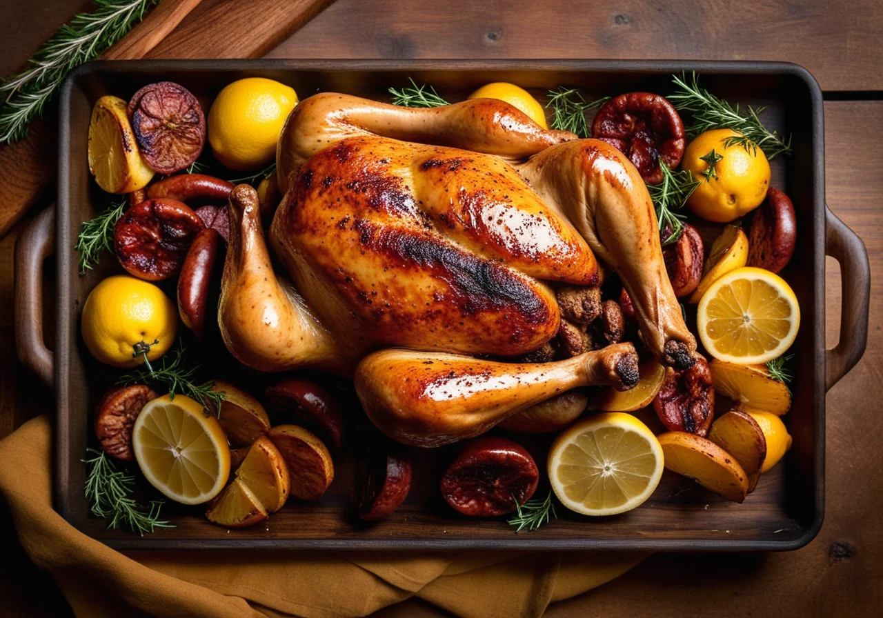 Lemon Chicken with Chorizo and Garlic