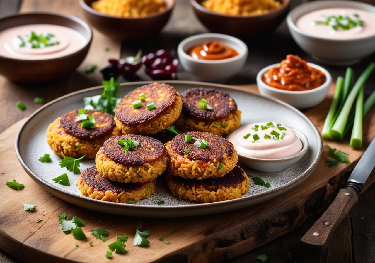 Bulgur Patties with Harissa Yogurt