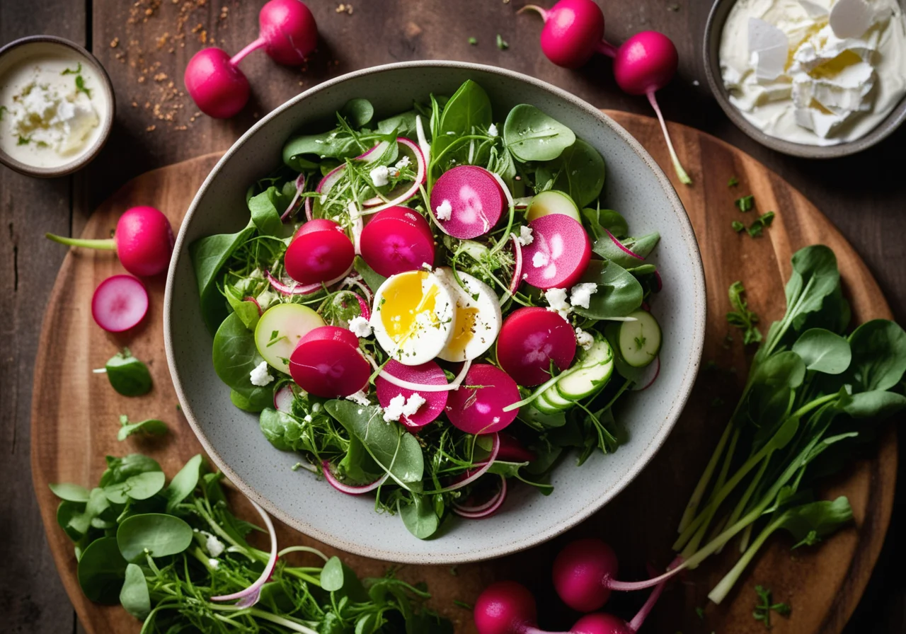 Leafy Salad with Radishes and Herbs