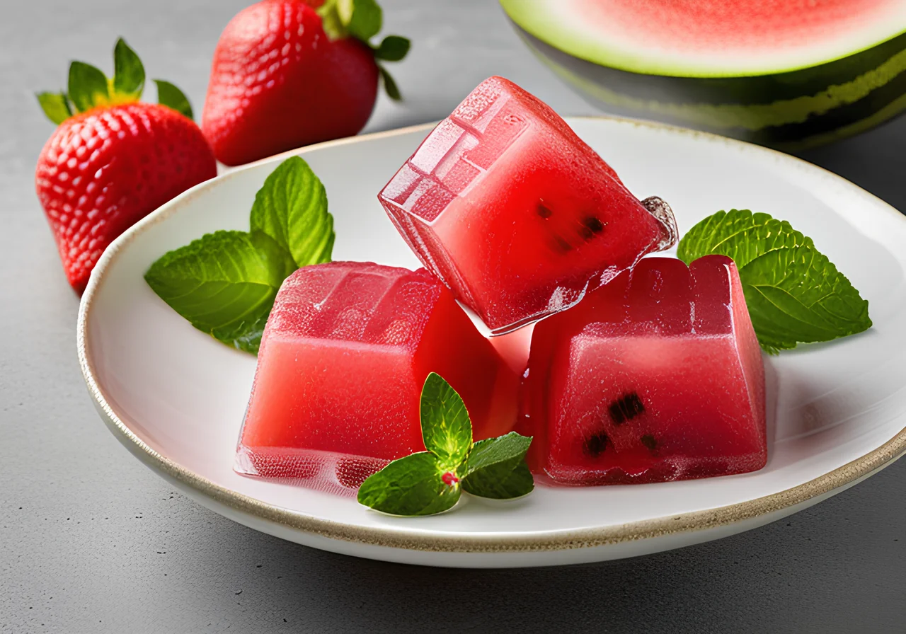 Strawberry Watermelon Ice with Mint