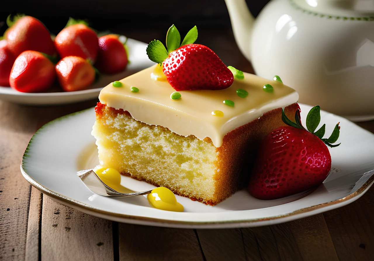 Strawberry Cake with Lime Cream