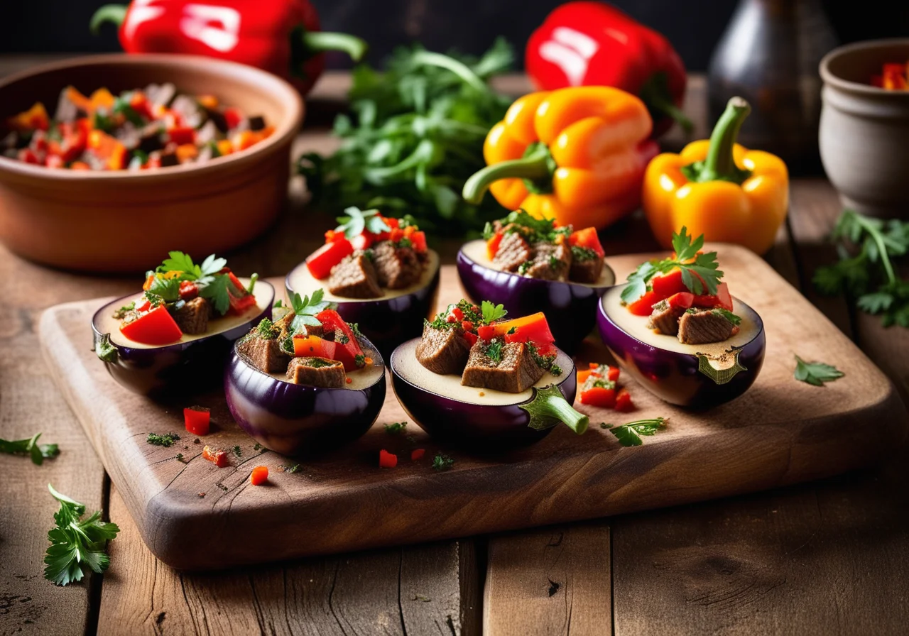 Eggplant with Ground Pepper Filling