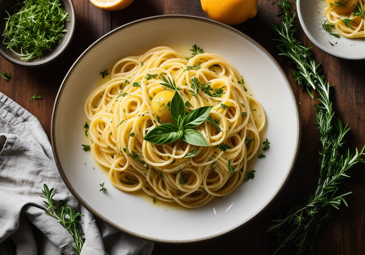 Spaghetti with Fried Garlic and Lime