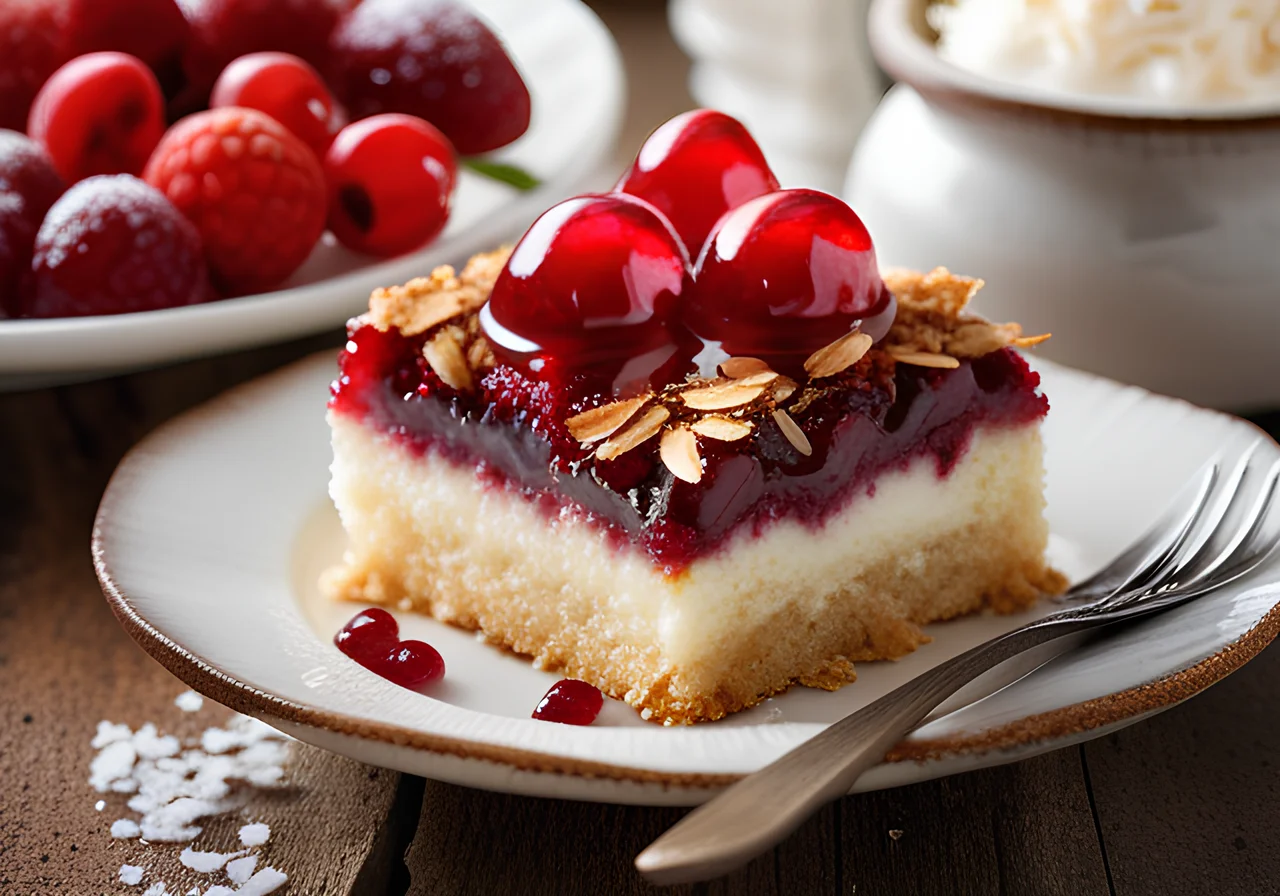 Coconut Squares with Berries