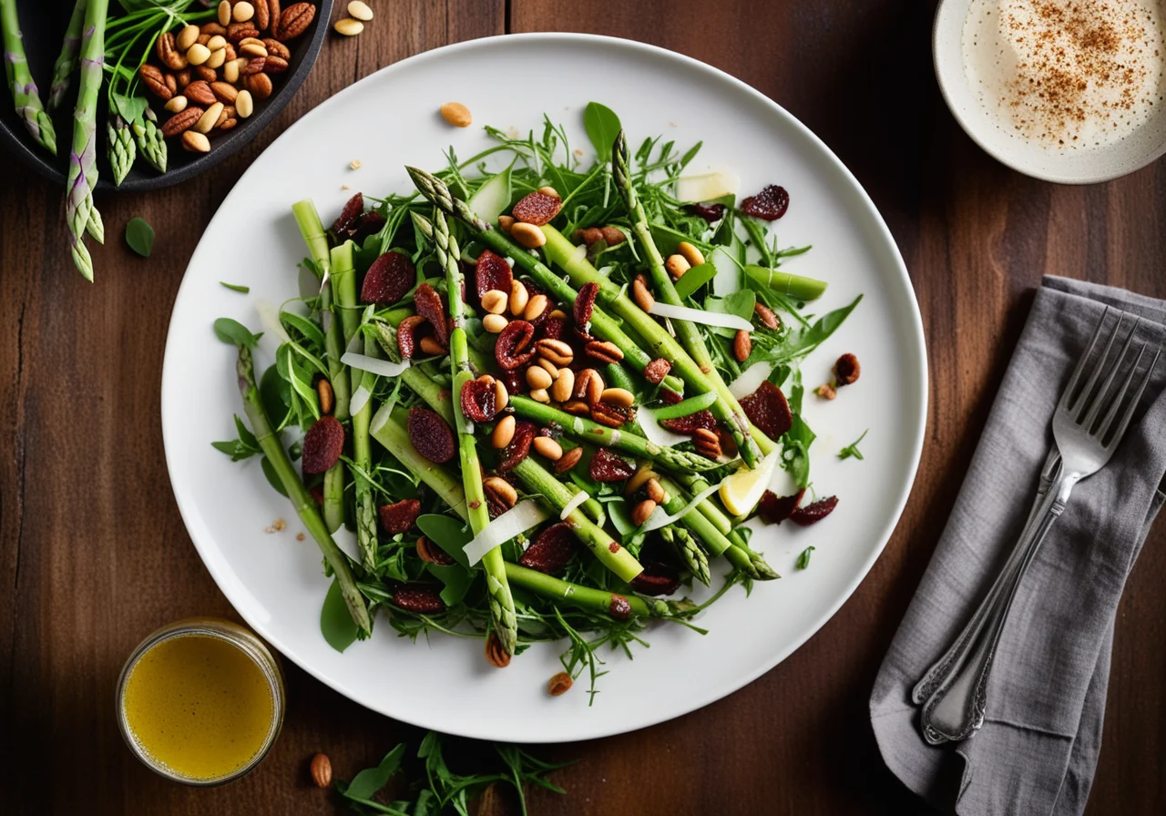Asparagus Salad with Pine Nuts and Spanish Chorizo