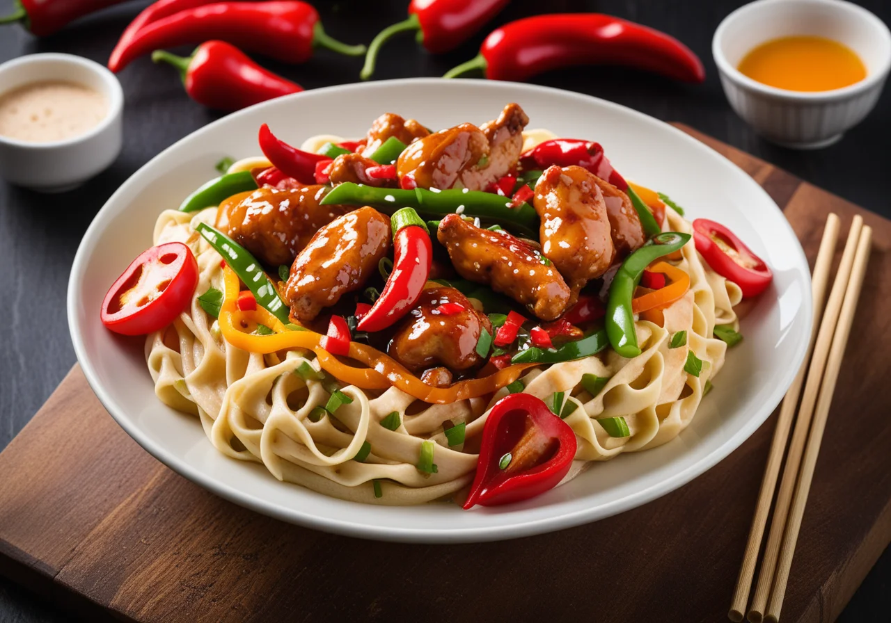 Chicken Sweet and Sour with Noodles