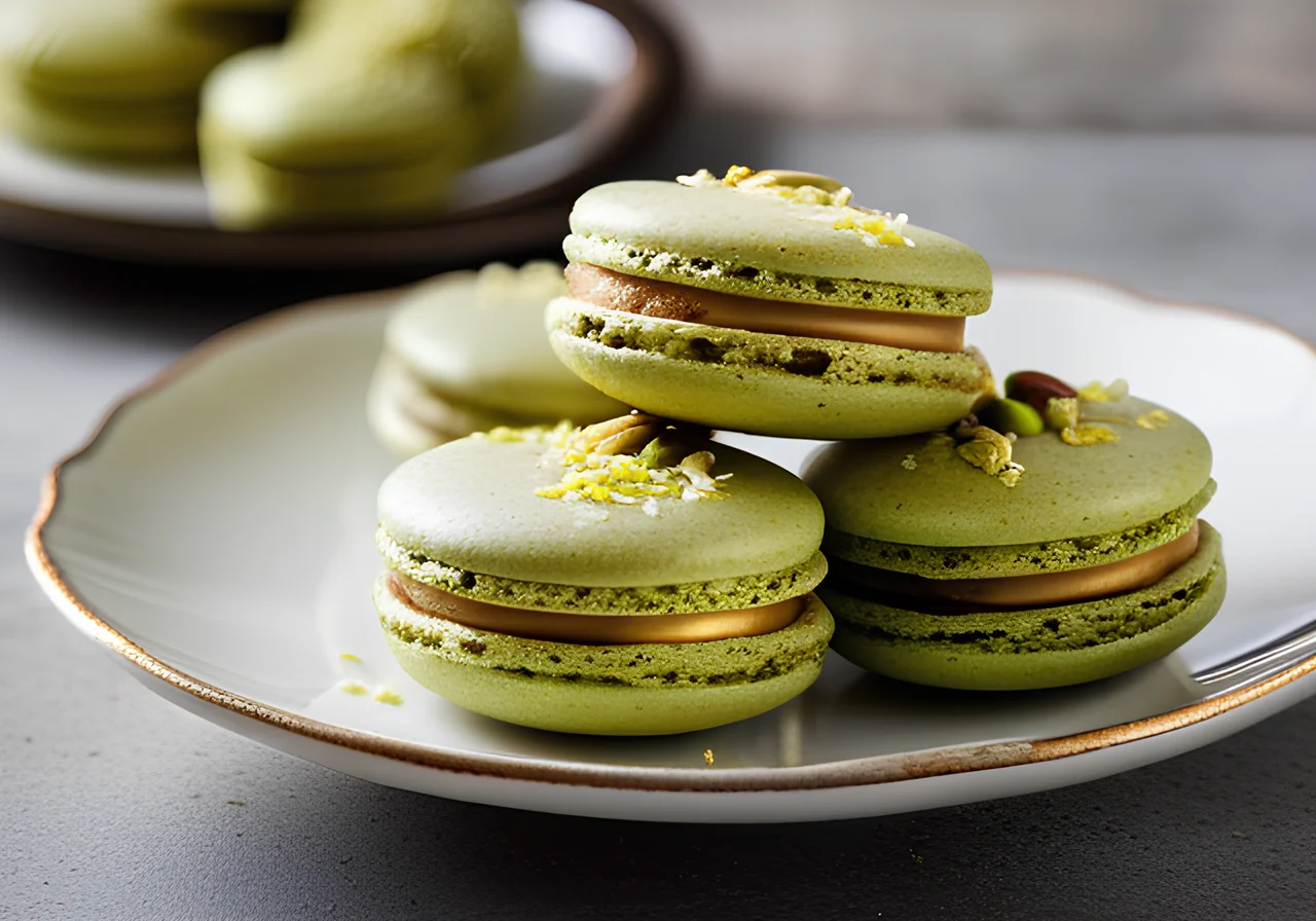 Pistachio Coconut Macarons