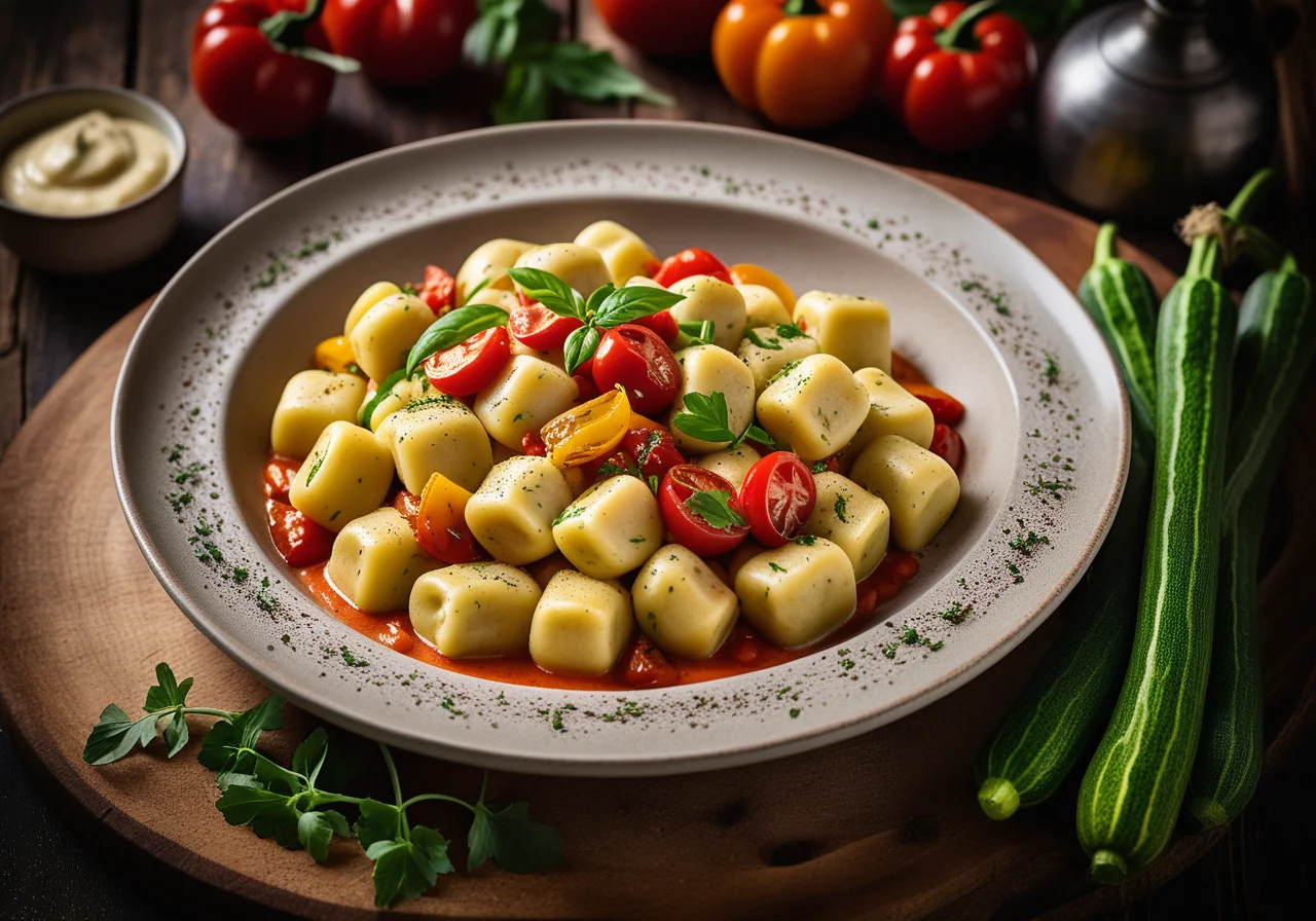 Herb Gnocchi with Vegetable Sauce