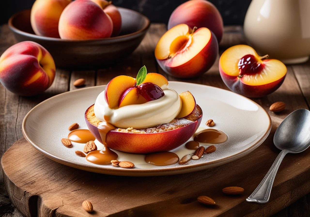Baked Nectarines with Mascarpone Cream