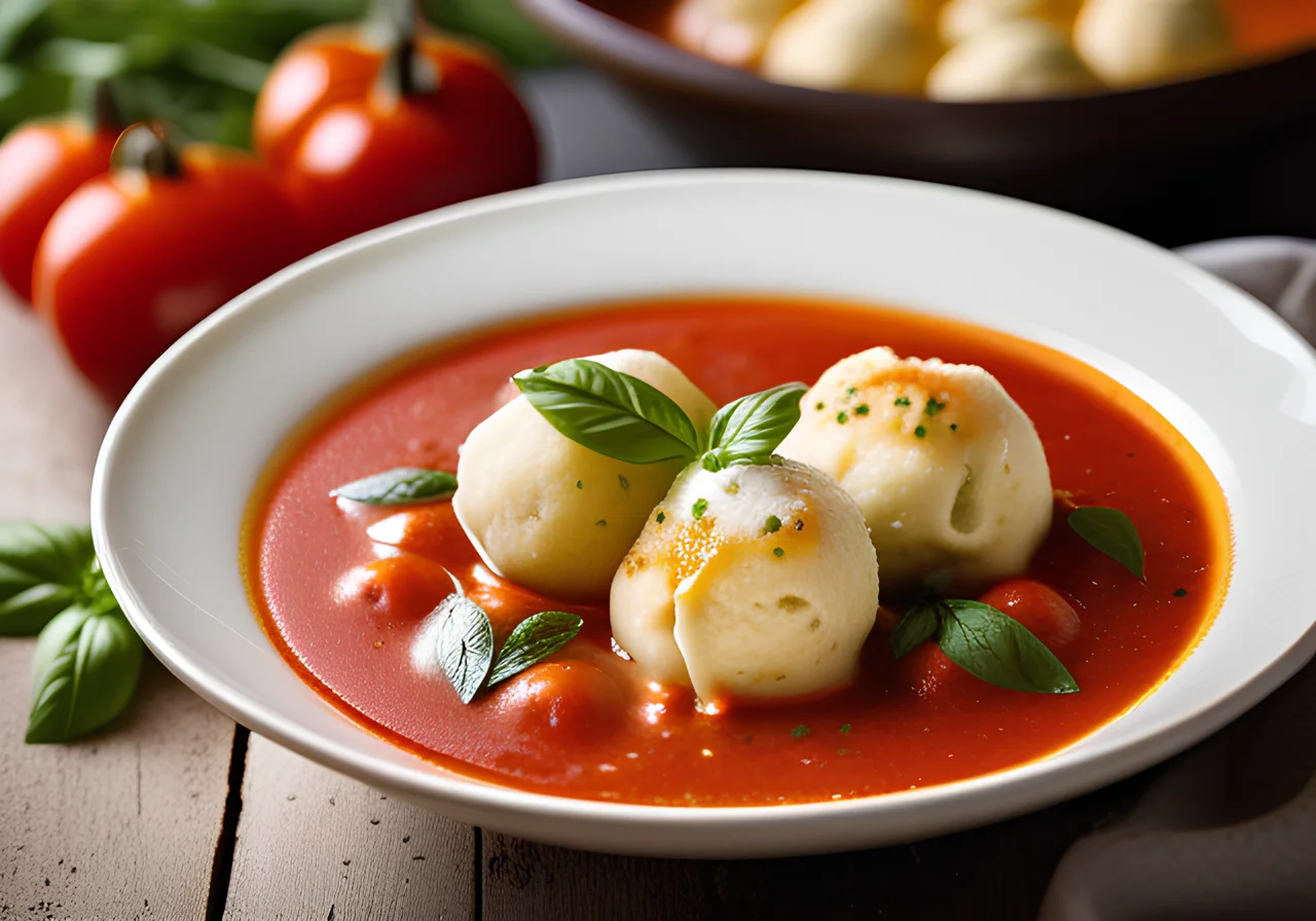 Tomato Soup with Ricotta Dumplings