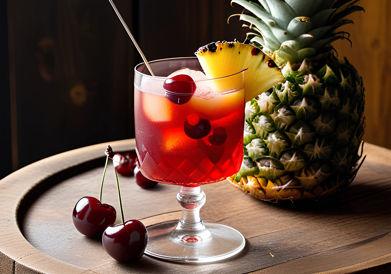 Pineapple-Cherry Cocktail